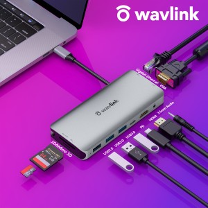 Aluminum USB C Hub/Mini Dock,10-in-1 USB C Adapter