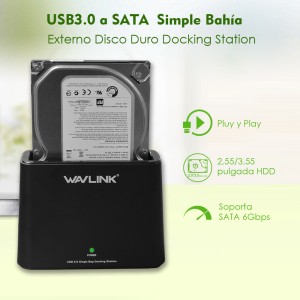 Wavlink USB3.0 to SATA External Hard Drive Single Bay Docking Station