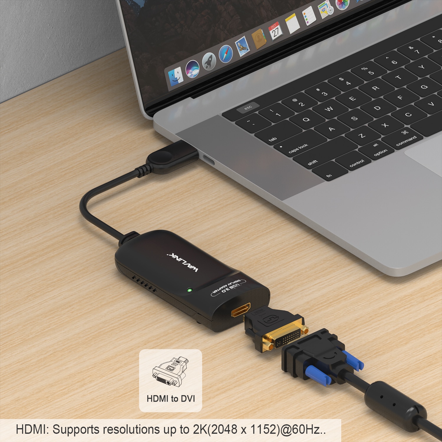 Wavlink – adaptateur graphique USB 3.0 vers double HDMI, sortie d'affichage  double 2K @ 60Hz, Type C vers Ports HDMI, pour Windows/MAC M1 M2 -  AliExpress